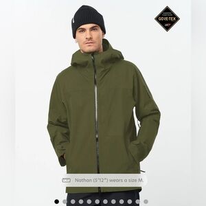 Salomon Olive Green Ski & Snowboard Hooded Jacket